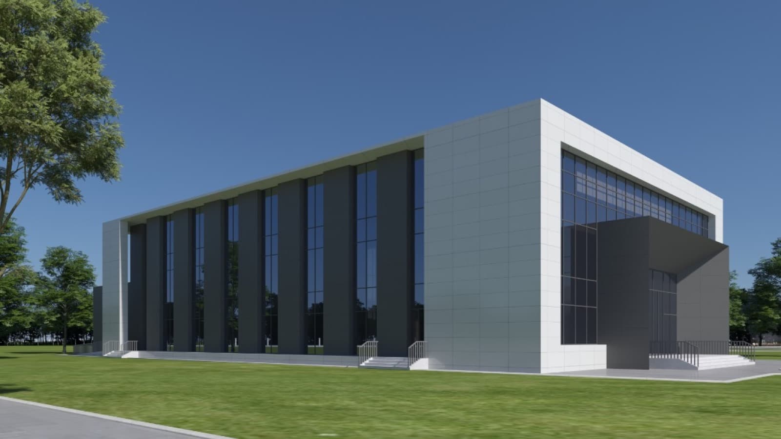 Perspective 3D d'un bâtiment d'enseignement