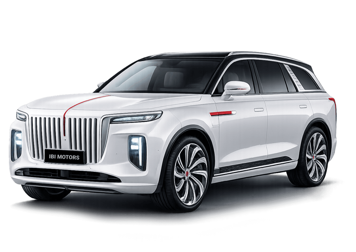 Grande berline SUV électrique IBI Motors, blanc nacré
